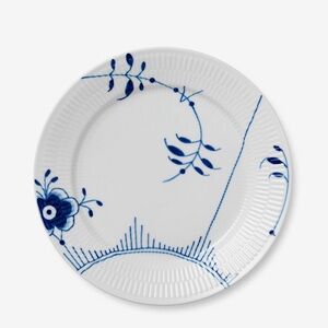 NIB Set of 2 Royal Copenhagen Fluted Blue Mega 27cm Dinner Plate Design 2